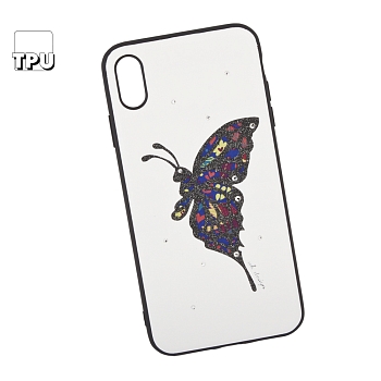 Чехол для Apple iPhone XS Max WK-Fancy Diamond Series Case "Бабочка", белый