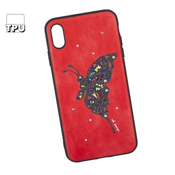 Чехол для Apple iPhone XS Max WK-Fancy Diamond Series Case "Бабочка", красный