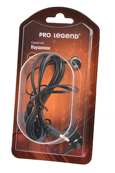 Наушники Pro Legend Lite PL5000 затычки, черные, 20-20kHz, 102#3dB, 32 Ом, шнур 1м, BL1